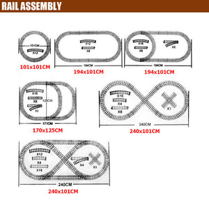 Electric Large Classic Train Set | Rail Track Carriages | Kids Vehicle Toy Gift