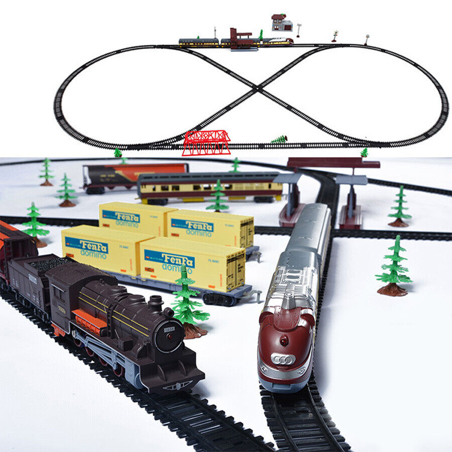 Electric Large Classic Train Set | Rail Track Carriages | Kids Vehicle Toy Gift