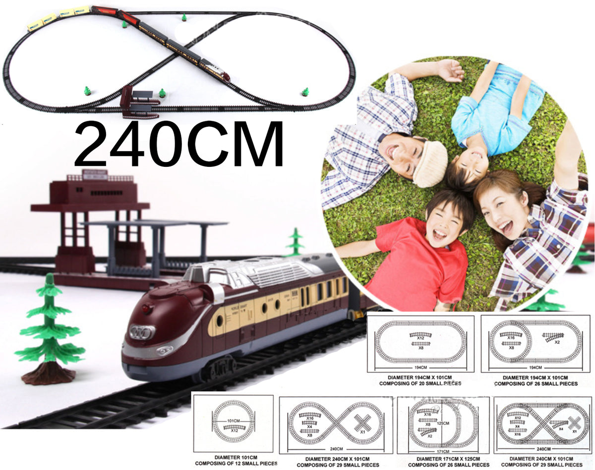 Electric Large Classic Train Set | Rail Track Carriages | Kids Vehicle Toy Gift