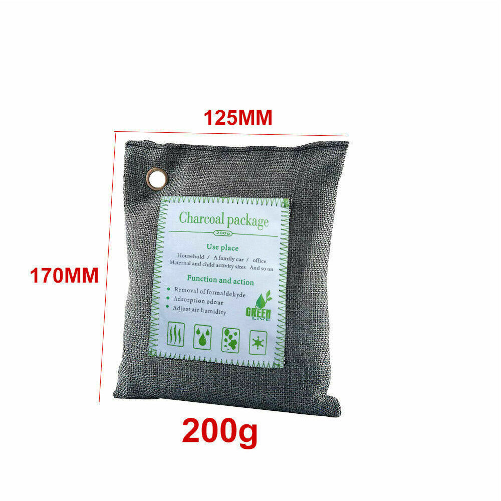 5PCS Air Purifying Bags | Activated Bamboo Charcoal Freshener | For Car Home Shoes | 200g