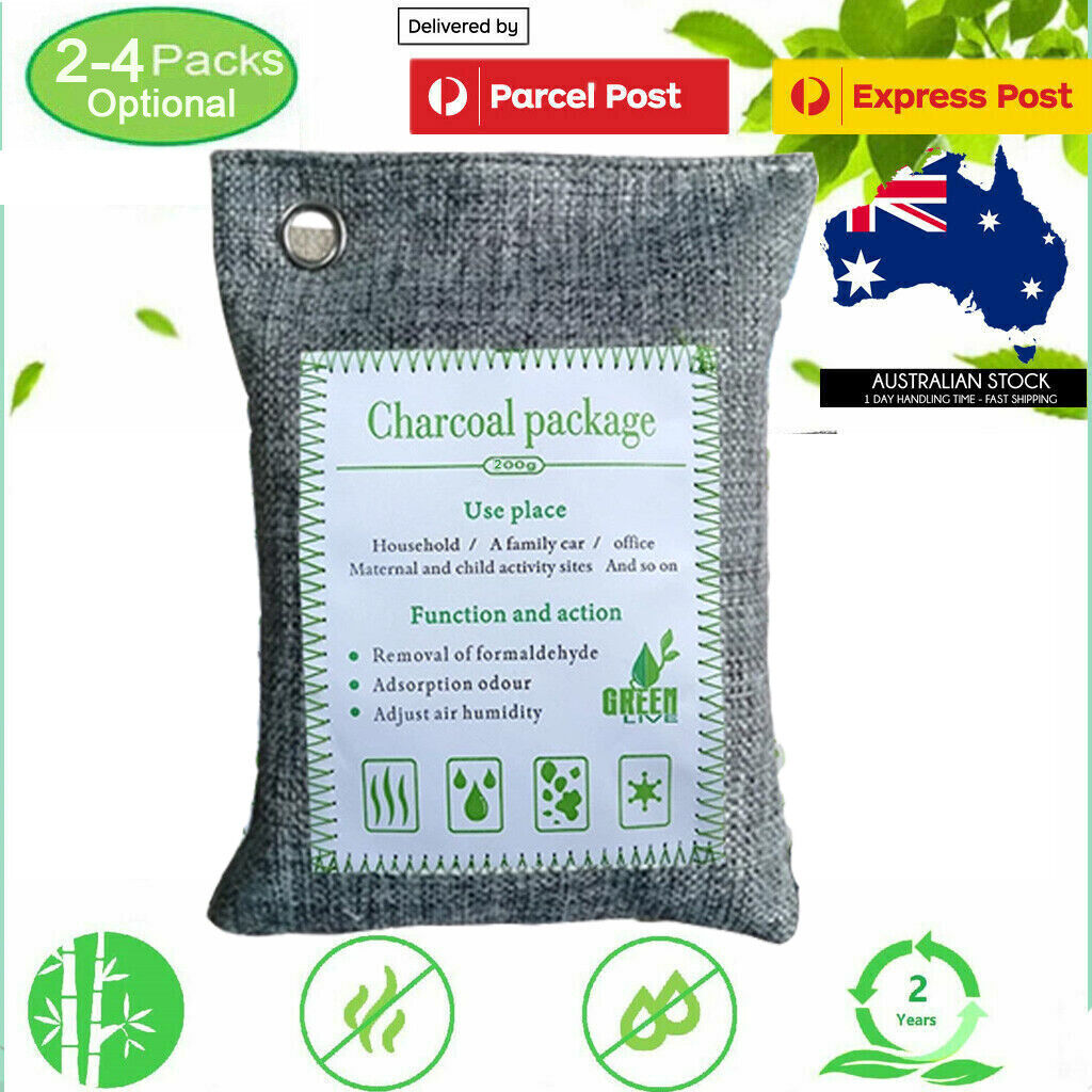 10PCS Air Purifying Bags | Activated Bamboo Charcoal Freshener | For Car Home Shoes | 200g