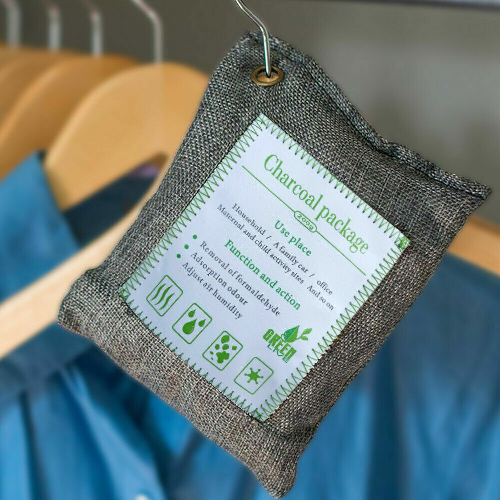 10PCS Air Purifying Bags | Activated Bamboo Charcoal Freshener | For Car Home Shoes | 200g