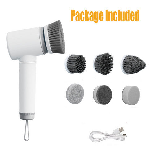 6in1 Electric Spin Scrubber | Cordless Rechargeable Cleaning Brush | 6 Head Kit