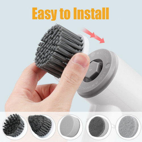 6in1 Electric Spin Scrubber | Cordless Rechargeable Cleaning Brush | 6 Head Kit