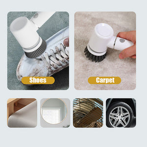 6in1 Electric Spin Scrubber | Cordless Rechargeable Cleaning Brush | 6 Head Kit
