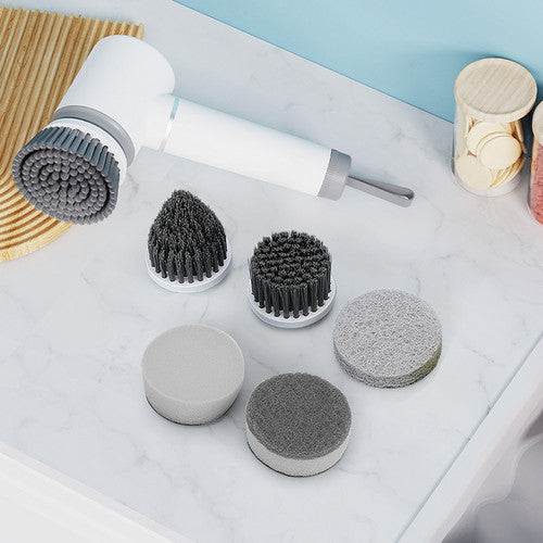 6in1 Electric Spin Scrubber | Cordless Rechargeable Cleaning Brush | 6 Head Kit