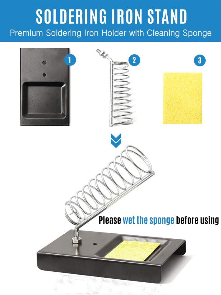 60W Soldering Iron Kit | Welding Station with Wire, Desoldering Pump & Multimeter