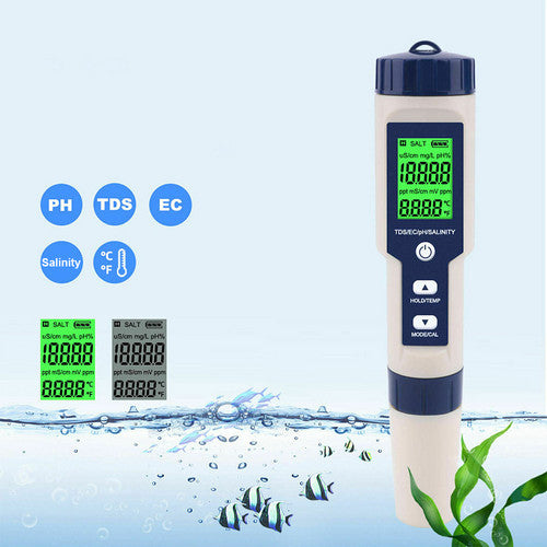 Set 7 In 1 and 5 in 1 PH Meter | TDS/EC/Salt/Temp Water Quality Monitor Tester Pen