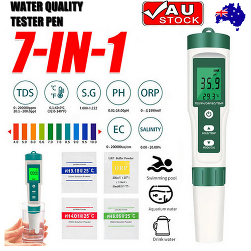 Set 7 In 1 and 5 in 1 PH Meter | TDS/EC/Salt/Temp Water Quality Monitor Tester Pen