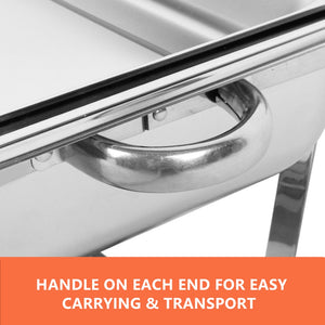 9L Chafing Dish Set | Buffet Pan Bain Marie Bow | Stainless Steel Food Warmer | (3x3L)