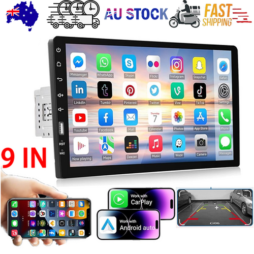 9" Car Radio 2 DIN | GPS FM RDS WIFI | With Rear Camera | For Android Auto IOS CarPlay