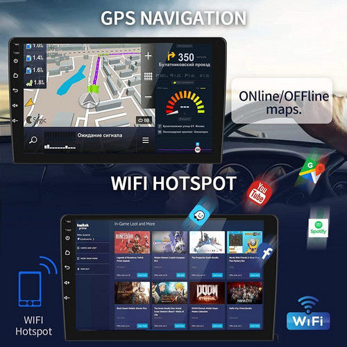 9" Car Radio 2 DIN | GPS FM RDS WIFI | With Rear Camera | For Android Auto IOS CarPlay