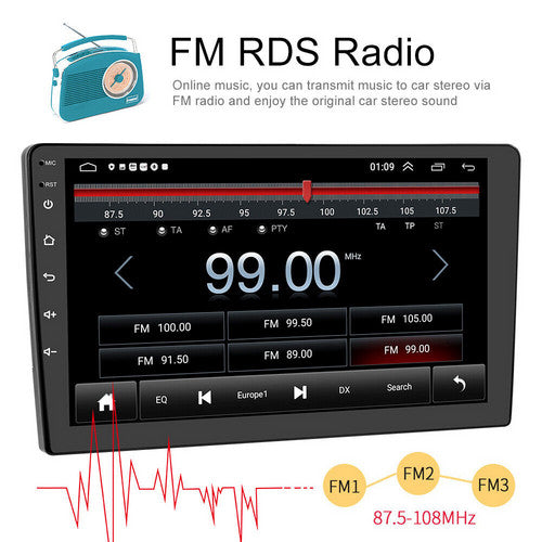 9" Car Radio 2 DIN | GPS FM RDS WIFI | With Rear Camera | For Android Auto IOS CarPlay