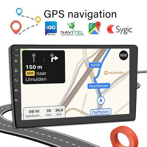 9" Car Radio 2 DIN | GPS FM RDS WIFI | With Rear Camera | For Android Auto IOS CarPlay