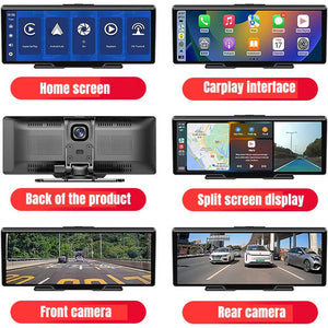 10.26" 4K Car Camera | Carplay | Android | GPS Navigation | Dashboard Video Recorder