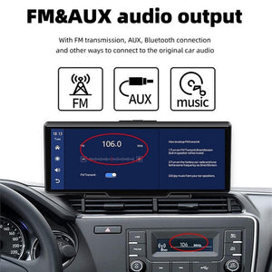 10.26" 4K Car Camera | Carplay | Android | GPS Navigation | Dashboard Video Recorder