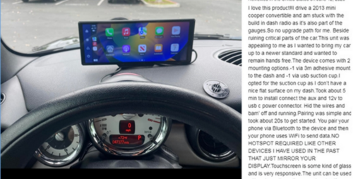 10.26" 4K Car Camera | Carplay | Android | GPS Navigation | Dashboard Video Recorder