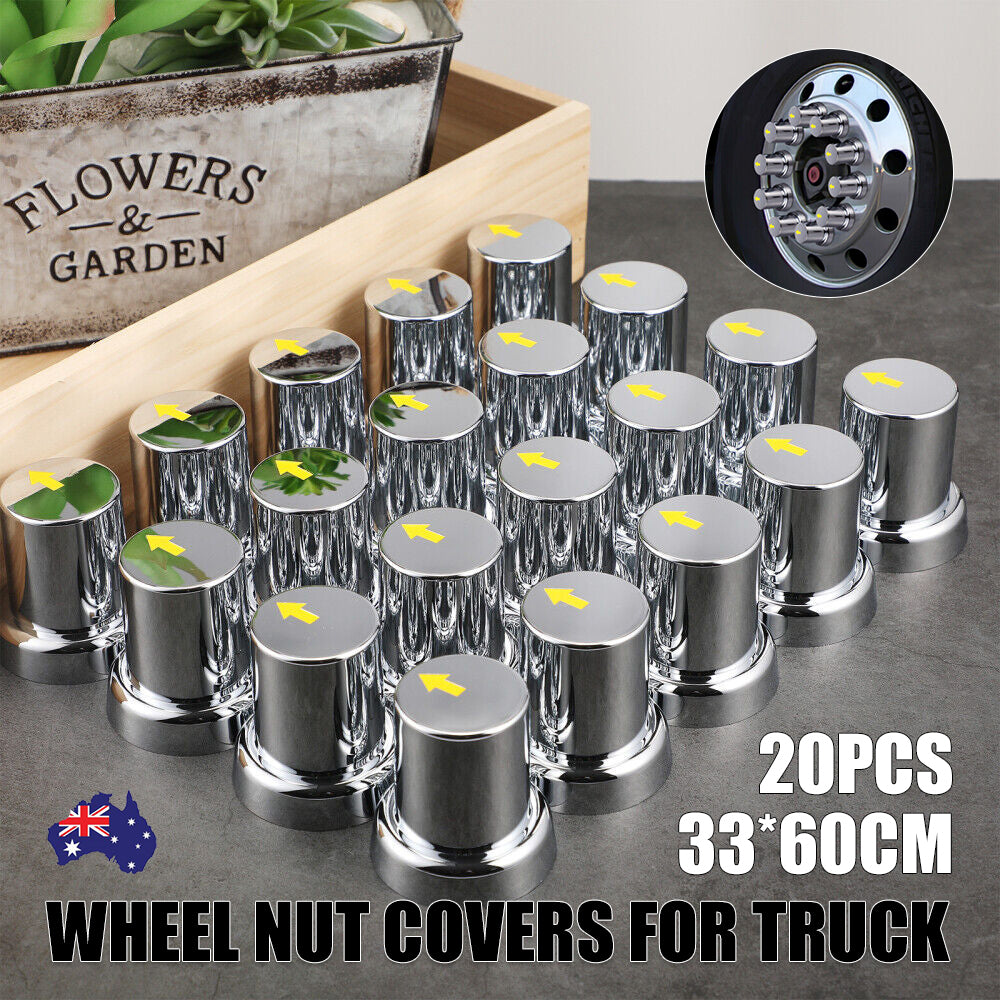 20PCS ABS Wheel Nut Covers | Safety Arrow Chrome Caps | For Trucks Trailers Bus | AU