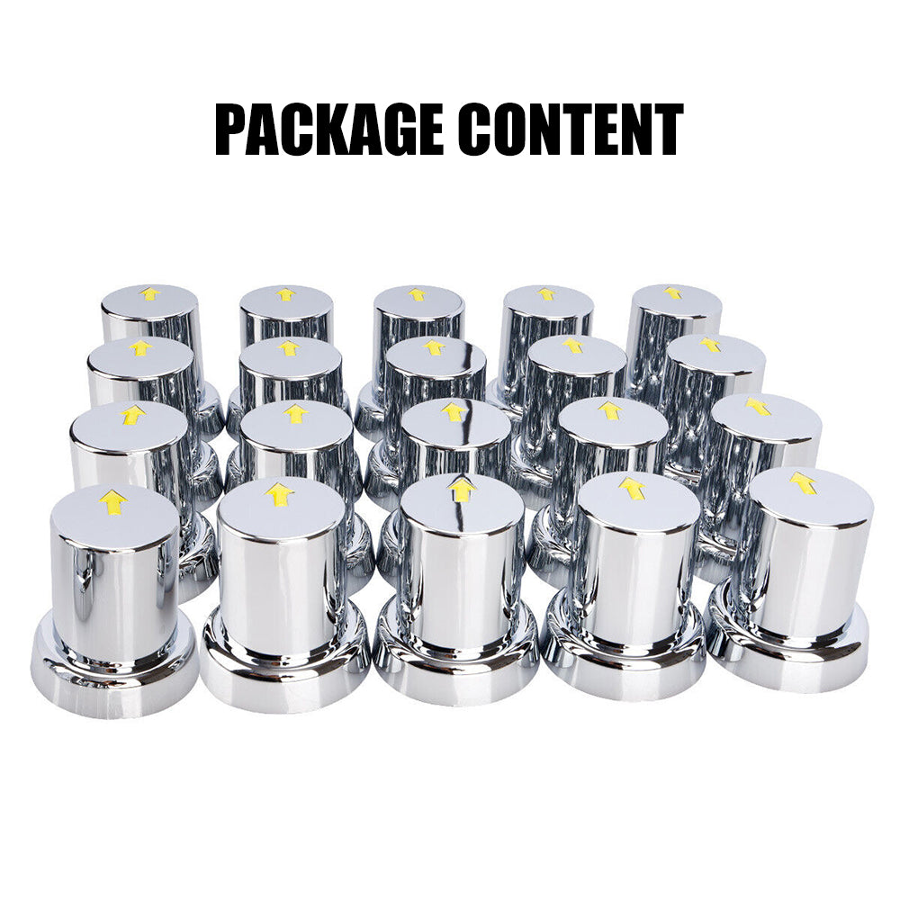 20PCS ABS Wheel Nut Covers | Safety Arrow Chrome Caps | For Trucks Trailers Bus | AU