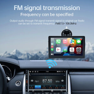 7-inch Portable Wireless Car Radio | Auto Stereo | Apple CarPlay | Android Bluetooth + Cam