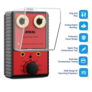 Ancel 12V Car Spark Plug Tester | Auto Ignition System Tester | Diagnostic Test Tool