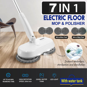 Cordless Electric Spin Mop | 6 Mop Heads | 5-in-1 Floor Polisher Sweeper Scrubber Washer