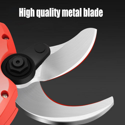 Cordless Brushless 4 Pole Pruning Shear Secateur | With 2 Batteries | Bush Cutter | Red