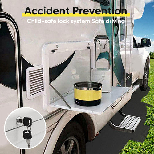 Caravan Folding Table | Picnic Camping Motorhome Outdoor Table | 800x450mm | Lockable