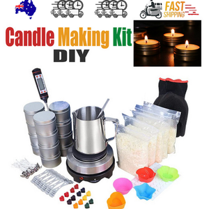 DIY Candle Making Kit | 1KG Wax Bean | Electric Wax Melter | Pouring Pot | Thermometer