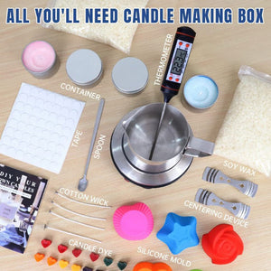 DIY Candle Making Kit | 1KG Wax Bean | Electric Wax Melter | Pouring Pot | Thermometer