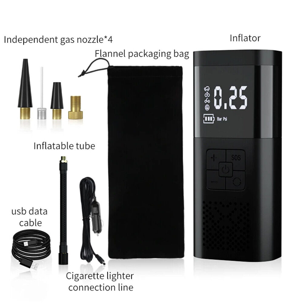 6000mAh Car Tyre Inflator | 12V Air Compressor | Electric Pump | Cordless USB Charging