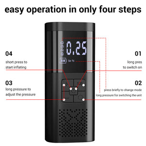 6000mAh Car Tyre Inflator | 12V Air Compressor | Electric Pump | Cordless USB Charging