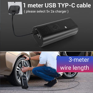 6000mAh Car Tyre Inflator | 12V Air Compressor | Electric Pump | Cordless USB Charging