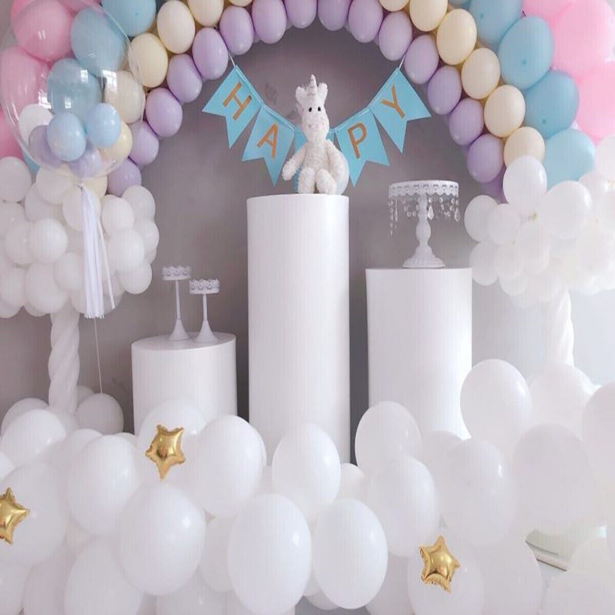 3pcs Round Plinth Cylinder Pedestal Stand | Wedding Decor | Cake Flower Display