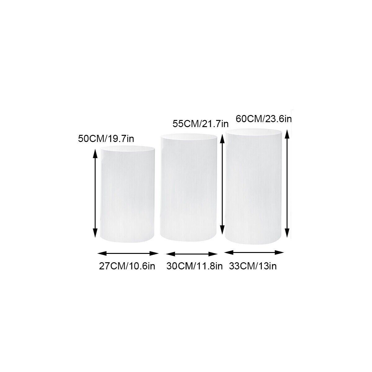3pcs Round Plinth Cylinder Pedestal Stand | Wedding Decor | Cake Flower Display