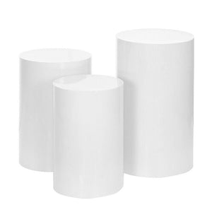 3pcs Round Plinth Cylinder Pedestal Stand | Wedding Decor | Cake Flower Display