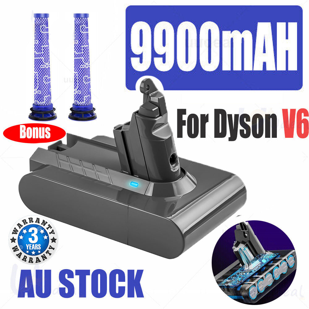 9900MAH For Dyson V6 Battery | SV03 SV04 SV09 DC58 DC59 DC61 DC62 DC74 | V6 Animal