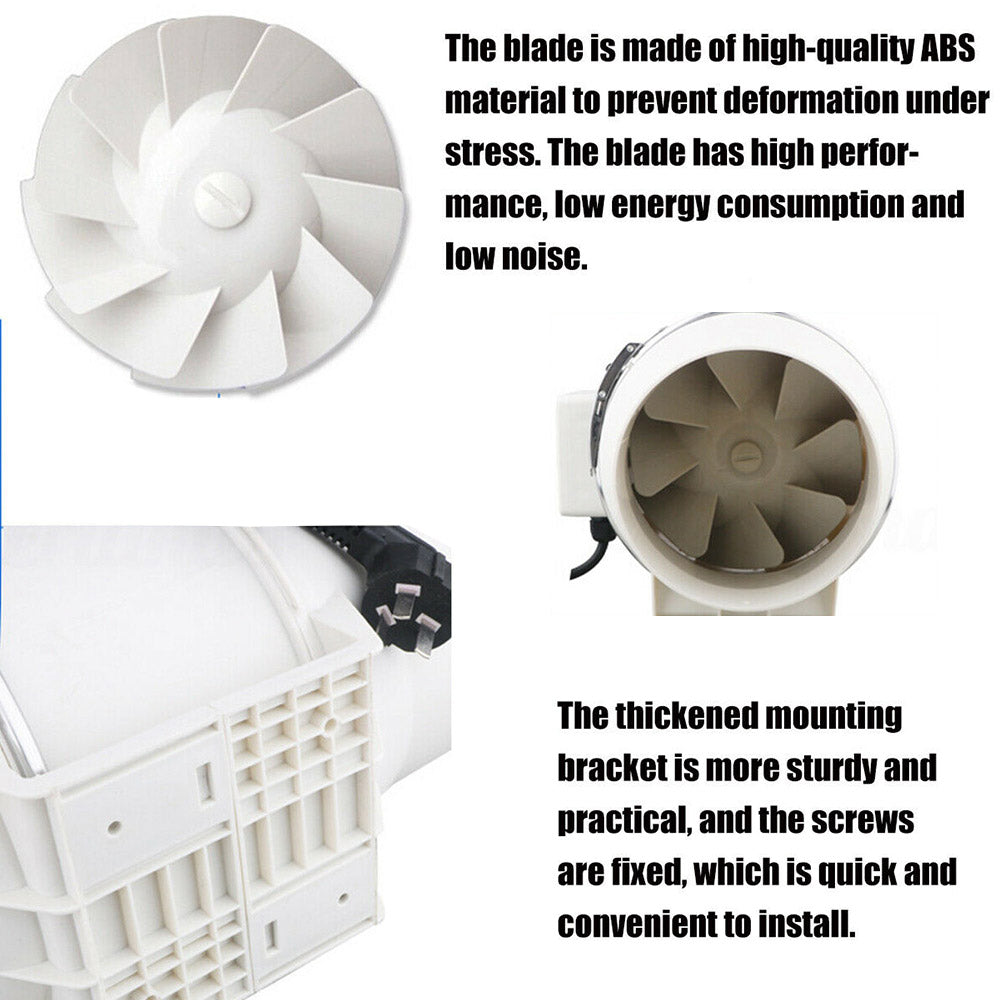 Extractor Fan | 8" Inch | Remote Duct | Hydroponic Air Circulation | Exhaust Vent