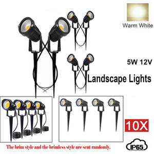 10PCS LED Spotlights Landscape | Warm Light Lamp | Waterproof Outdoor Garden Yard | 12V