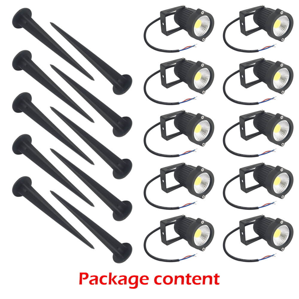 10PCS LED Spotlights Landscape | Warm Light Lamp | Waterproof Outdoor Garden Yard | 12V