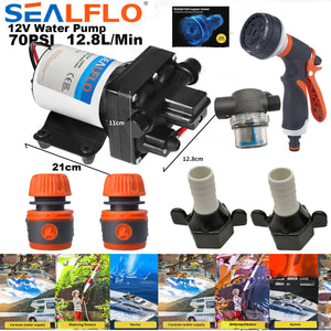 12V SEALFLO Water Pump | High Pressure Self-Priming | RV | Camping | Boat | 70PSI 11.3L/M