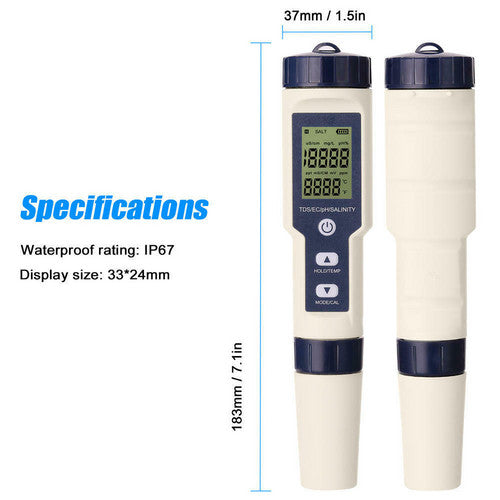 5-in-1 PH Meter | Water Quality Tester Pen | Bestway Surface Skimmer