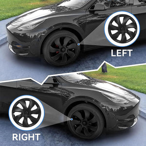 Tesla Model Y | Wheel Cap Set of 4 | Gray | Front & Rear PP TPE Fender Guards