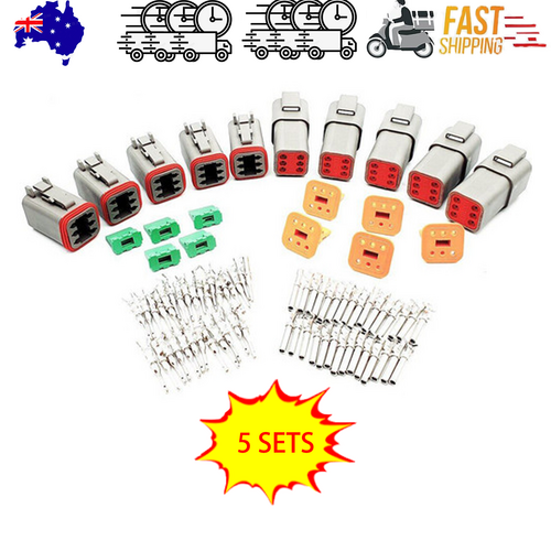 Deutsch DT Connector Kit | 5 Sets | 6 Way Pin | Male/Female Electrical Plug | Waterproof