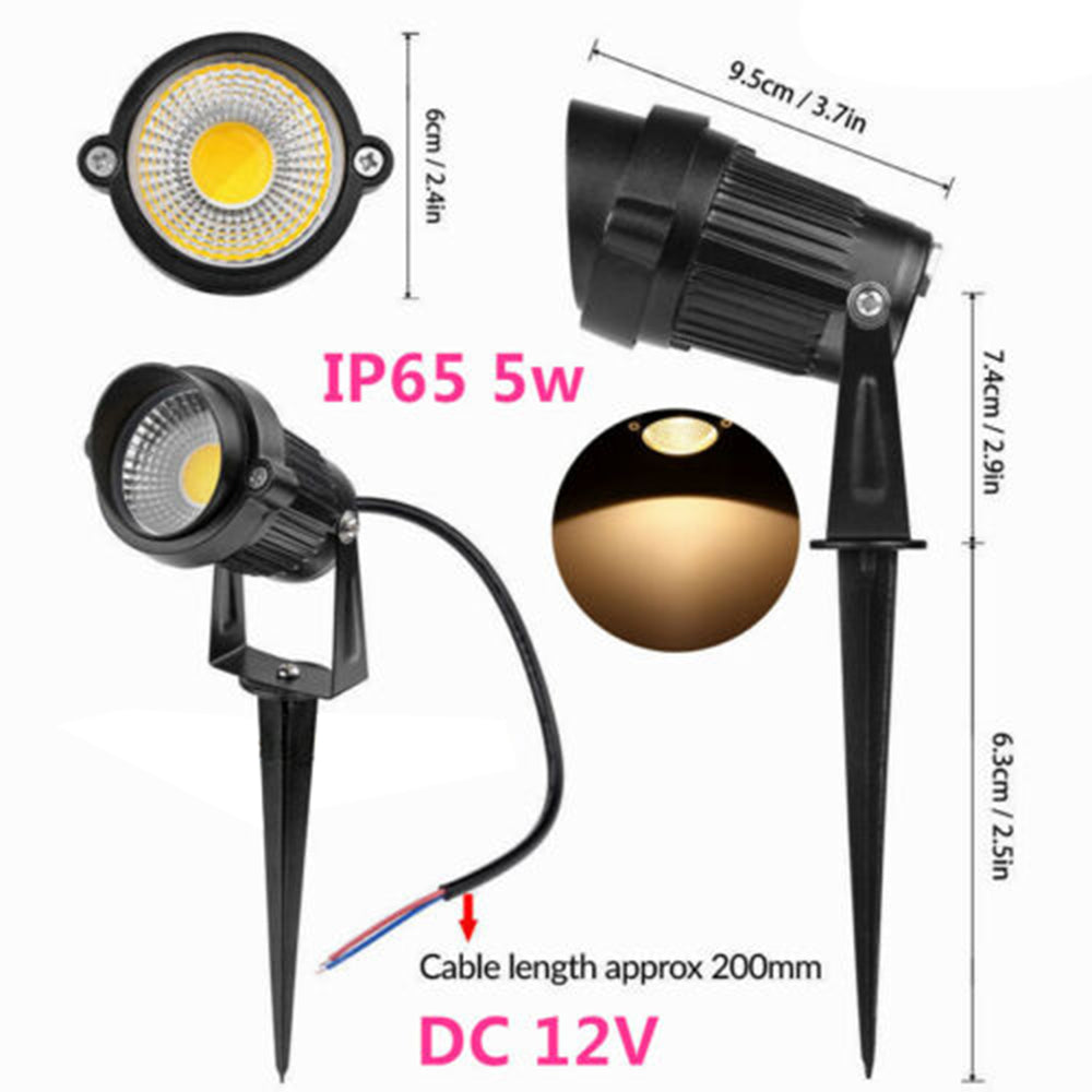 10X LED Spotlights | Landscape Warm Light Lamp | Waterproof Outdoor Garden Yard | 12V
