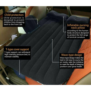 Inflatable Car Back Seat Mattress | Portable Camping Travel Air Bed