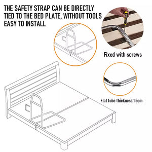 Bed Rail Safety Assist Rail | For Elderly Adults | With Storage Pocket & Fixing Strap