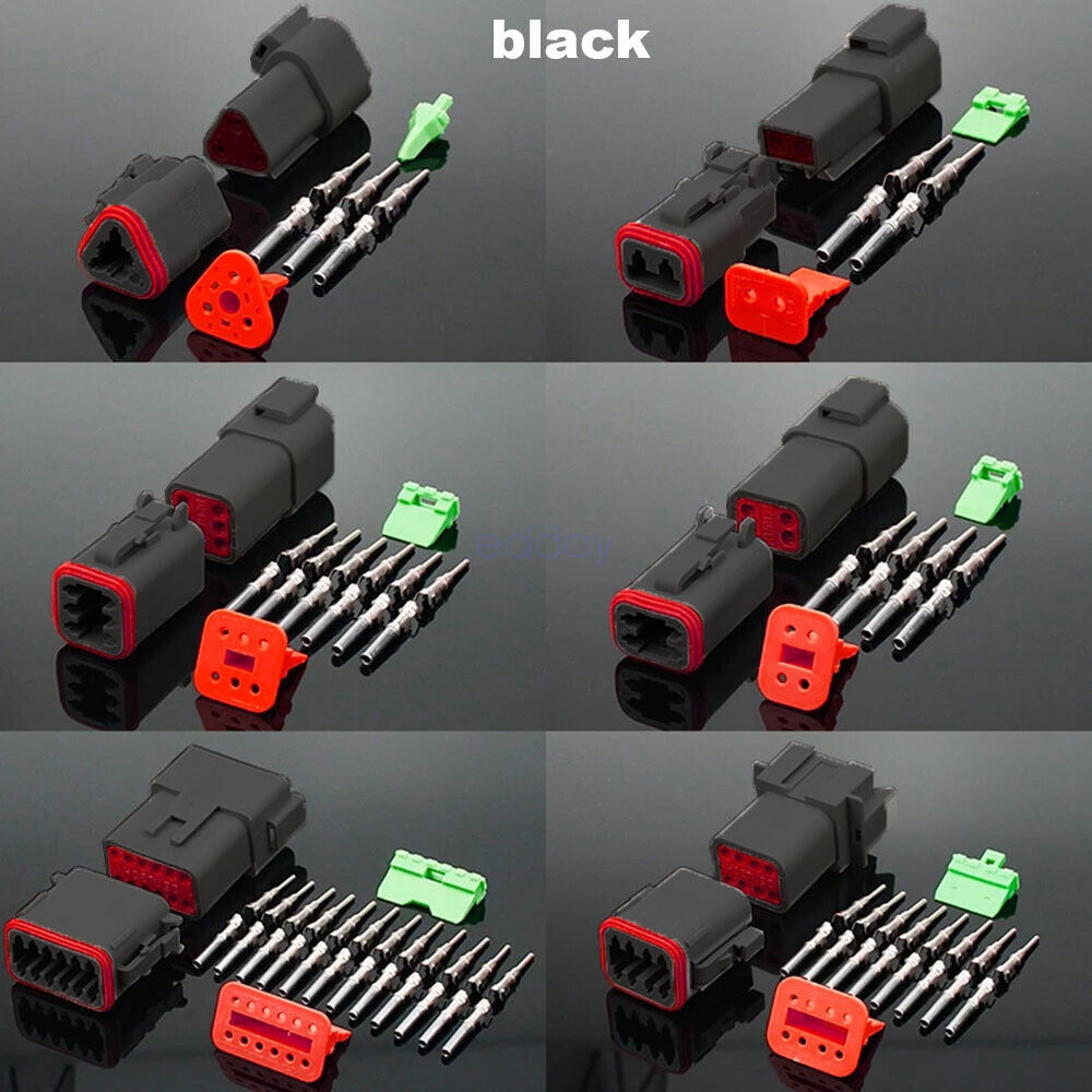 Black 1700X Deutsch DT Connector Kit | Genuine Deutsch Crimp Tool | Auto Marine