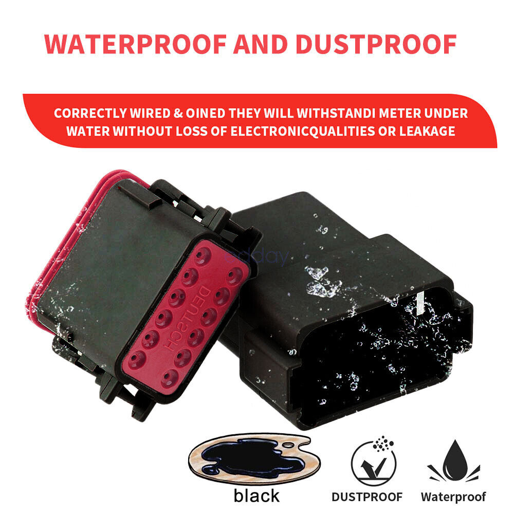 Black 1700X Deutsch DT Connector Kit | Genuine Deutsch Crimp Tool | Auto Marine