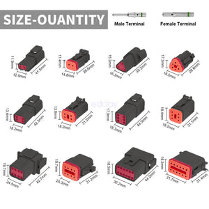 Black 1700X Deutsch DT Connector Kit | Genuine Deutsch Crimp Tool | Auto Marine